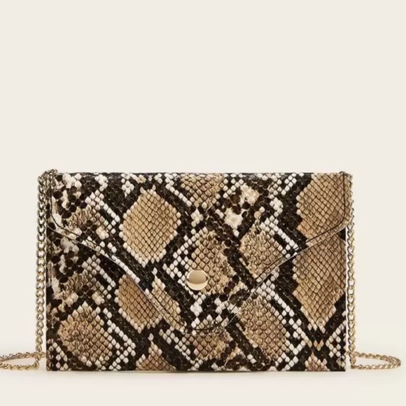 WILA Handbags - Snakeskin print brown crossbody bag 839972